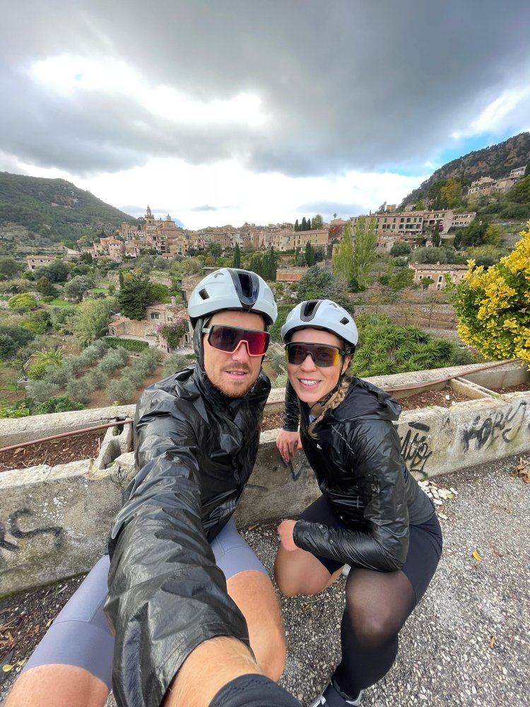 Jana and Martin, the founders of Doctor Bicycles, in beautiful Valldemossa.