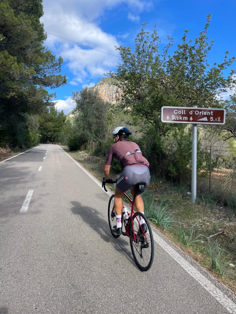 Martin at the summit of Coll d’Orient, a favorite climb for local cyclists.